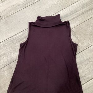 Banana Republic Dark Purple Sleeveless Turtleneck Top